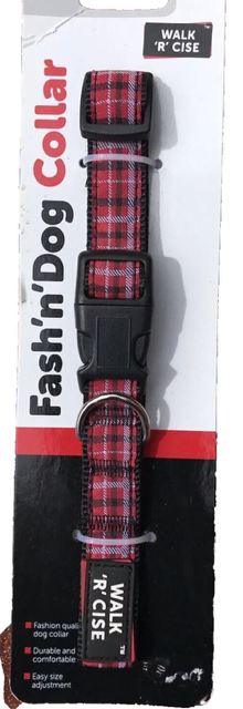 Fash 'N' Dog red tartan collar - large