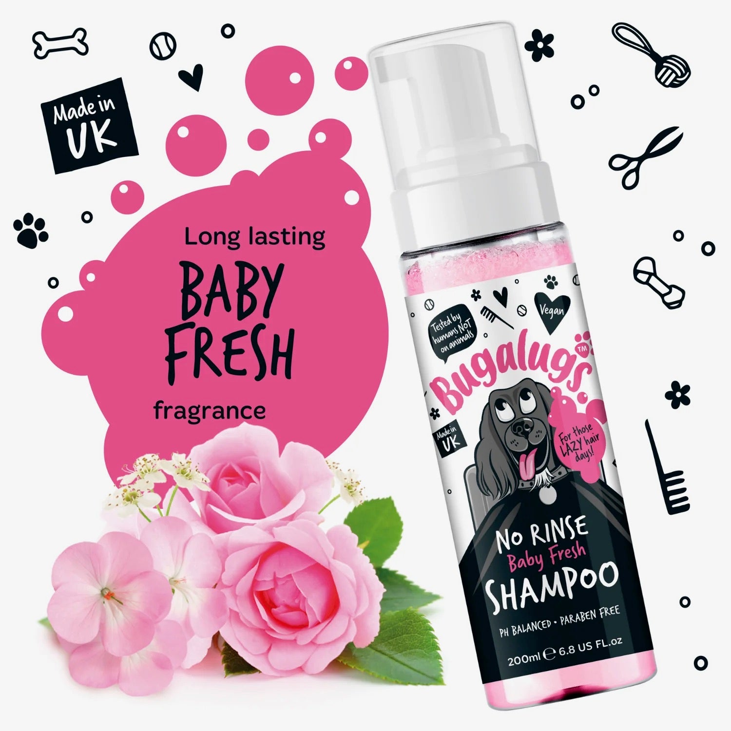 Bugalugs no rinse baby fresh dog shampoo